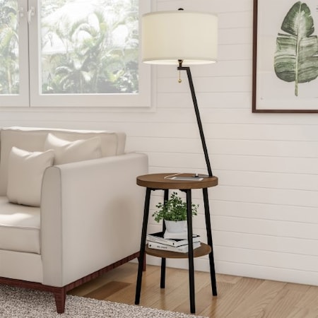 Hastings Home 2 Tier End Table Floor Lamp with USB Port 384475LTC
